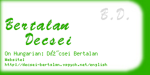 bertalan decsei business card